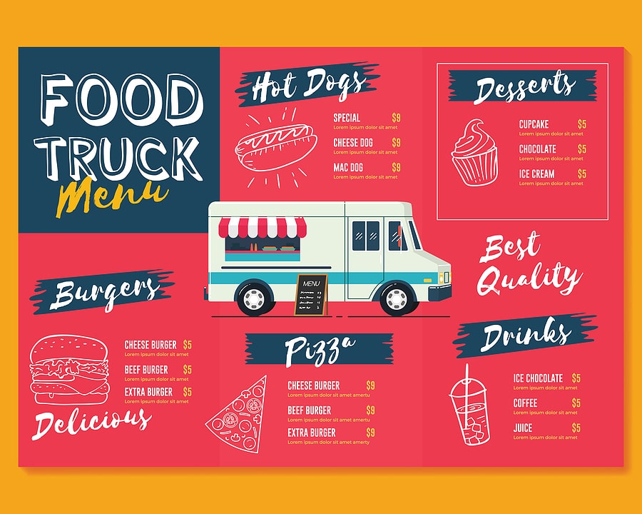 Sample Food Truck Menu Ideas