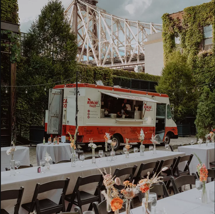 Food truck at a high end catered wedding